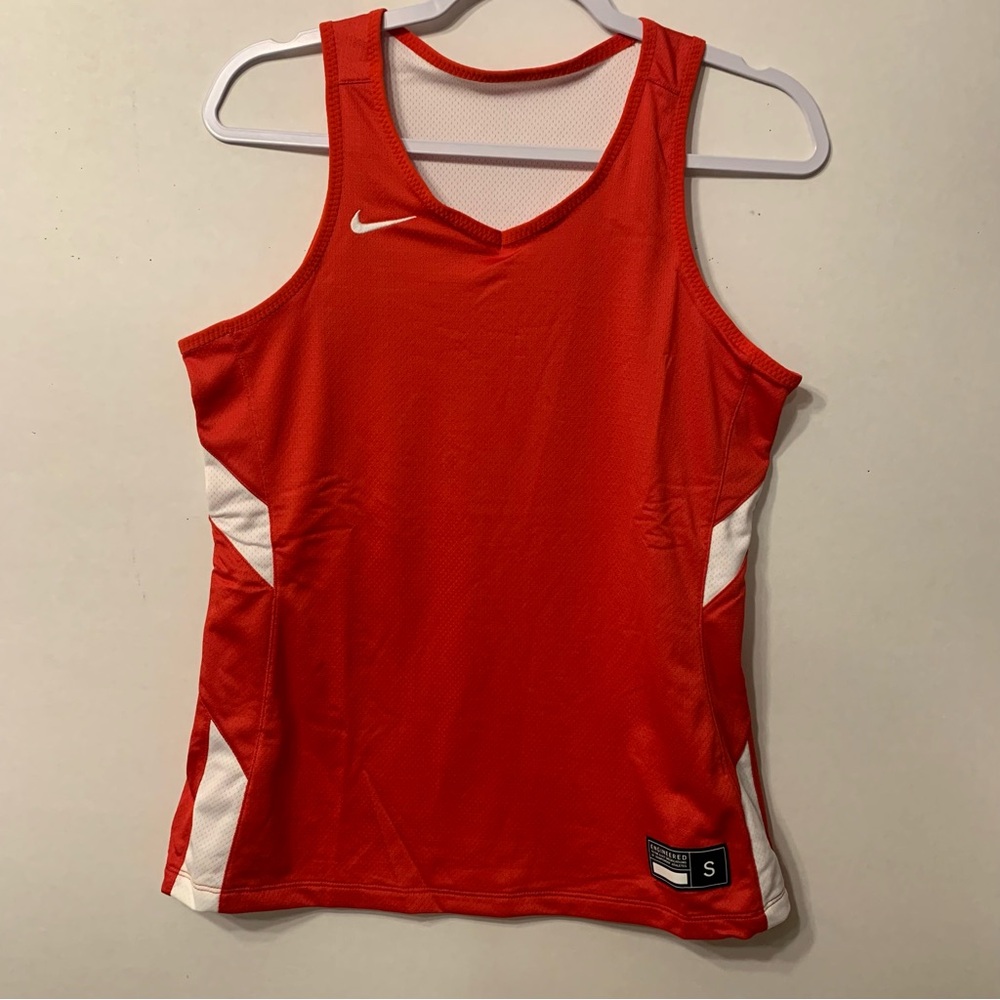 Nike Basketball Red Fitted Tank Top Jersey Women’s Size Small Reversible